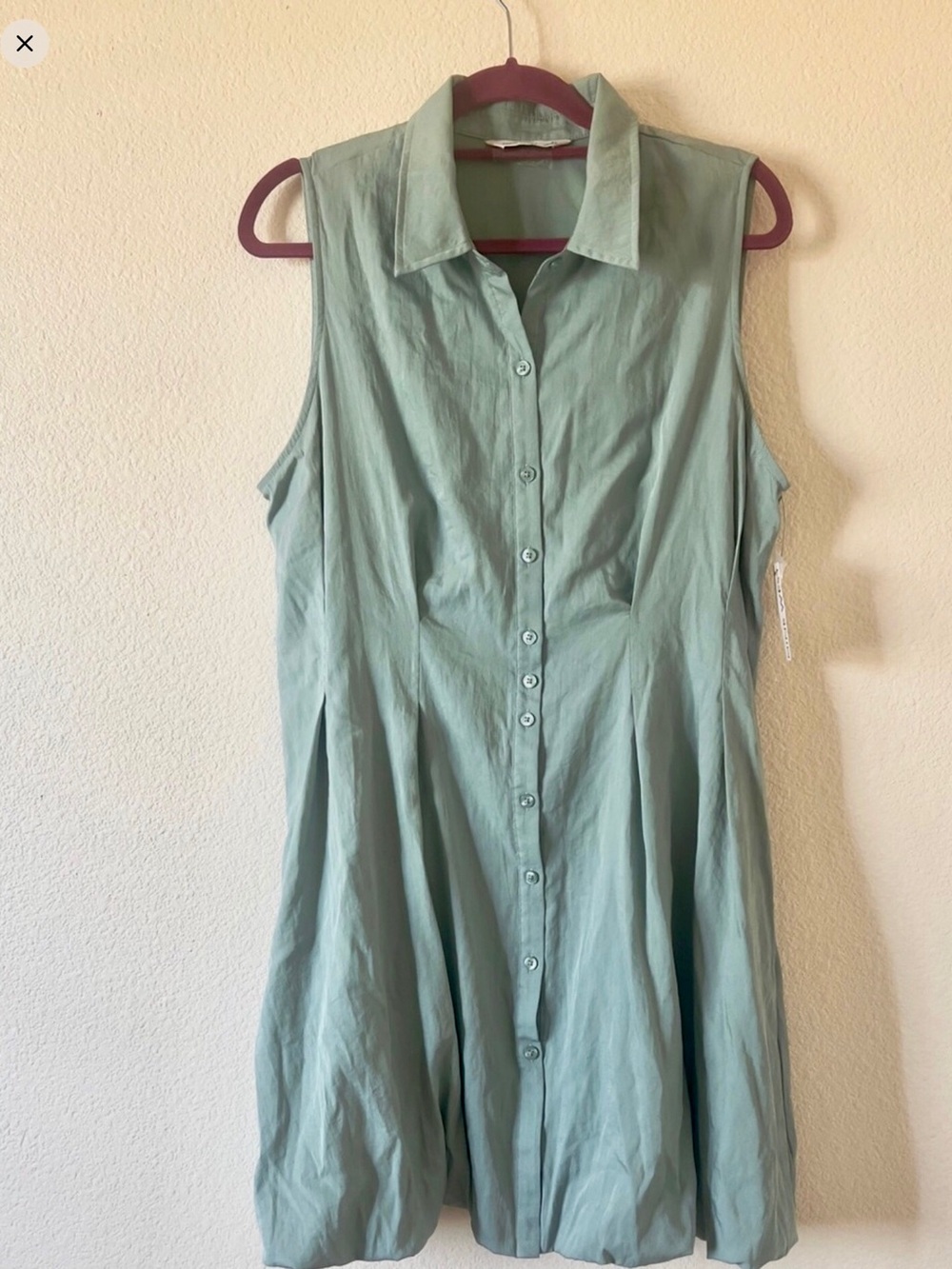 NWT Nine West A-Line Shirt Dress in Sage Green
